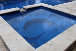 Leisure Pools Sorrento Spa Square with Spillover Sapphire Blue 2019 0502